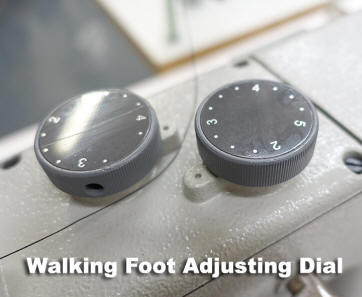 Dial adjustable walking foot