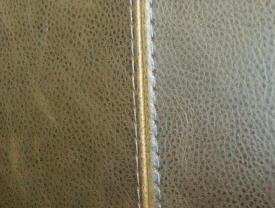 Leather sewn seam