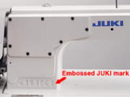 Juki logo embossed