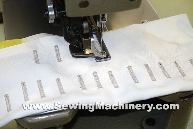 Lockstitch button hole sewing machine sample