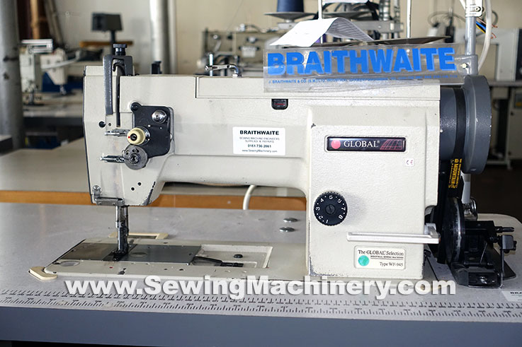 Global sewing machine with walking foot