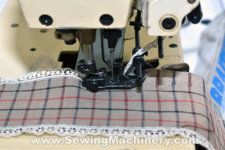 Rimoldi 263 lace tape attach sewing machine
