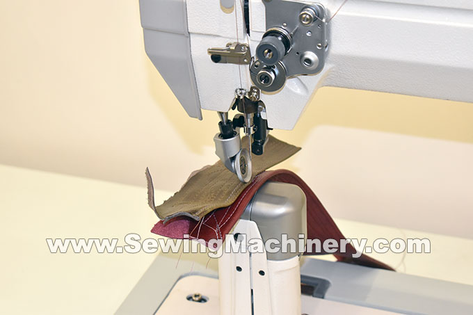 Post bed sewing machine roller feed