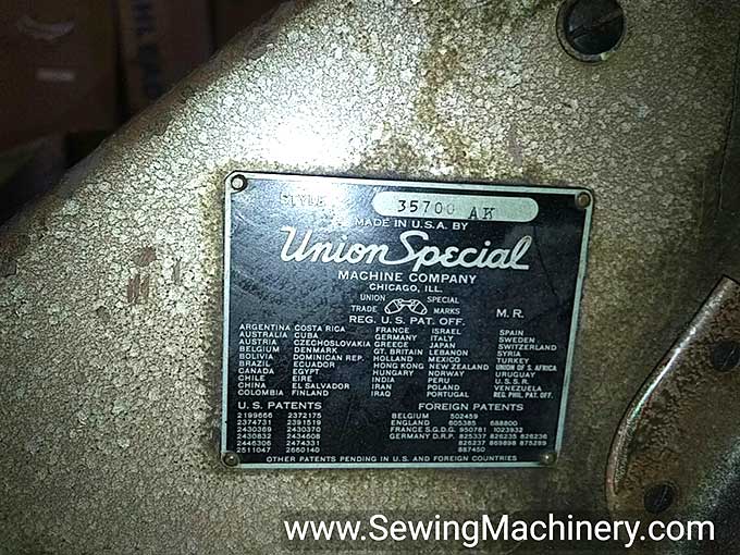 Union special 35700 class plate